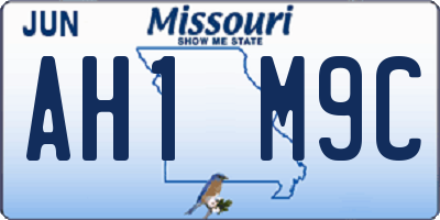 MO license plate AH1M9C