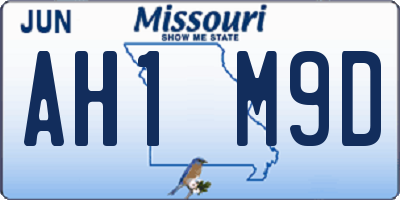 MO license plate AH1M9D