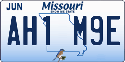 MO license plate AH1M9E