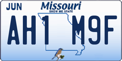 MO license plate AH1M9F