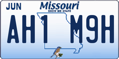 MO license plate AH1M9H