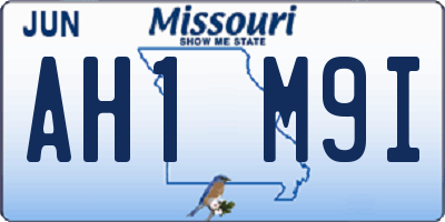 MO license plate AH1M9I