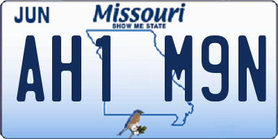 MO license plate AH1M9N