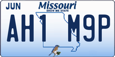 MO license plate AH1M9P