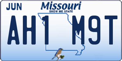 MO license plate AH1M9T