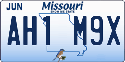 MO license plate AH1M9X