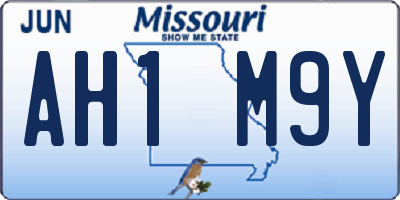 MO license plate AH1M9Y