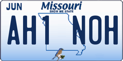 MO license plate AH1N0H