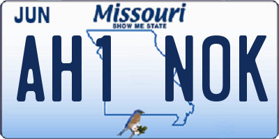 MO license plate AH1N0K