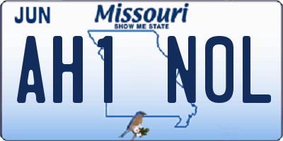 MO license plate AH1N0L