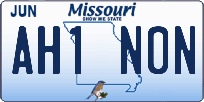 MO license plate AH1N0N