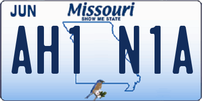 MO license plate AH1N1A