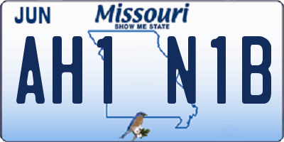 MO license plate AH1N1B