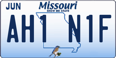 MO license plate AH1N1F