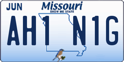 MO license plate AH1N1G