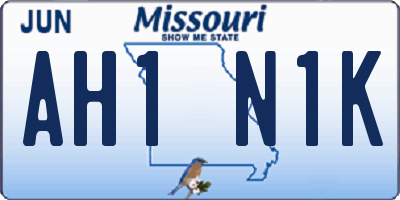 MO license plate AH1N1K