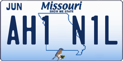 MO license plate AH1N1L