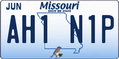 MO license plate AH1N1P