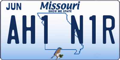 MO license plate AH1N1R