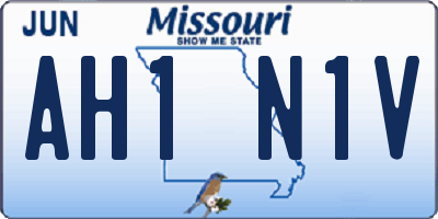 MO license plate AH1N1V