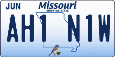 MO license plate AH1N1W