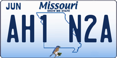 MO license plate AH1N2A