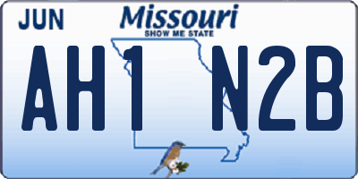 MO license plate AH1N2B