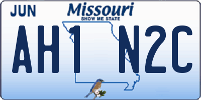 MO license plate AH1N2C