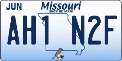 MO license plate AH1N2F