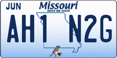 MO license plate AH1N2G