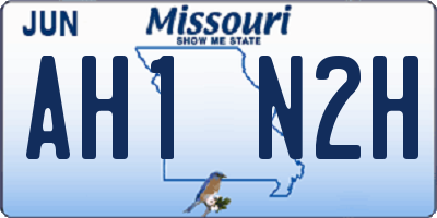 MO license plate AH1N2H