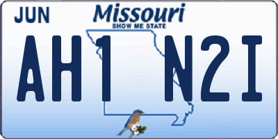 MO license plate AH1N2I