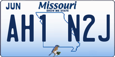 MO license plate AH1N2J