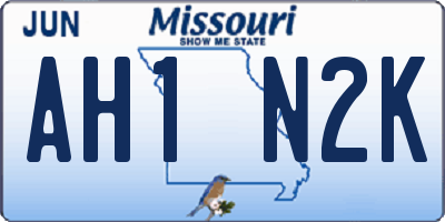 MO license plate AH1N2K