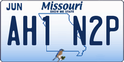 MO license plate AH1N2P