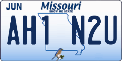 MO license plate AH1N2U