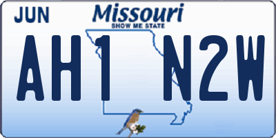 MO license plate AH1N2W