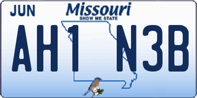 MO license plate AH1N3B