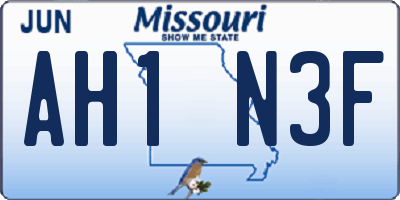 MO license plate AH1N3F