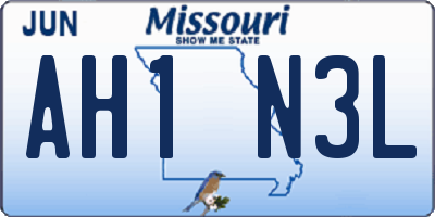 MO license plate AH1N3L