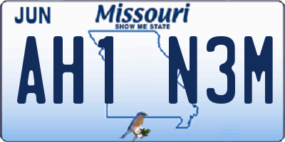 MO license plate AH1N3M