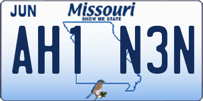 MO license plate AH1N3N