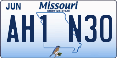 MO license plate AH1N3O