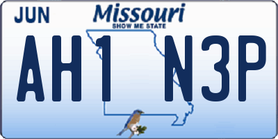 MO license plate AH1N3P