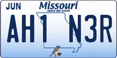 MO license plate AH1N3R