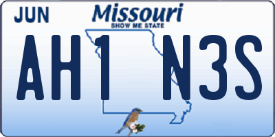 MO license plate AH1N3S