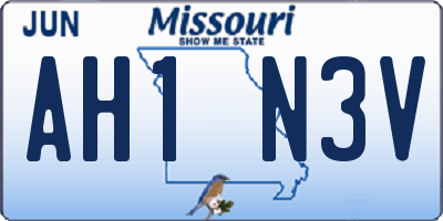 MO license plate AH1N3V