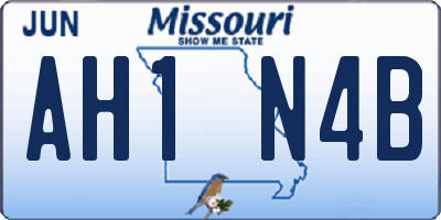 MO license plate AH1N4B