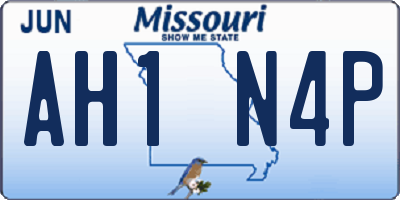 MO license plate AH1N4P