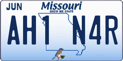 MO license plate AH1N4R